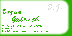 dezso gulrich business card